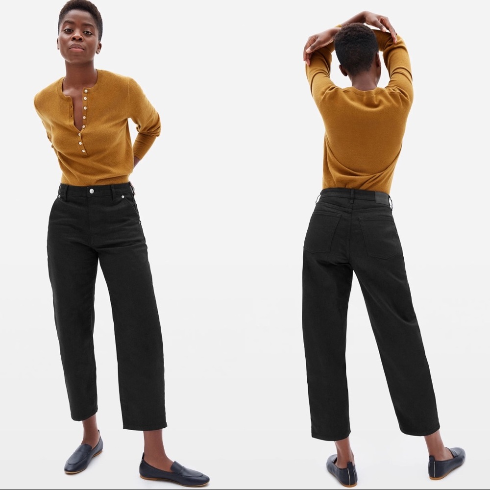 Everlane Arc Curved Canvas Jean Black Size 4